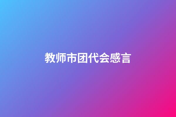 教师市团代会感言