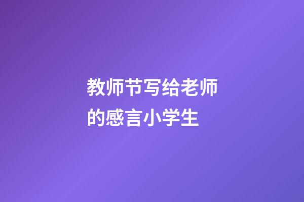 教师节写给老师的感言小学生
