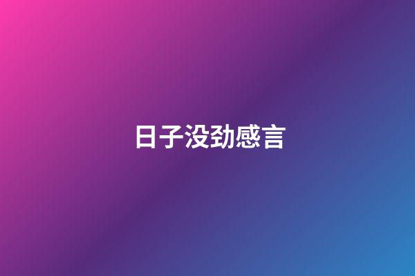 日子没劲感言