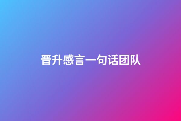 晋升感言一句话团队