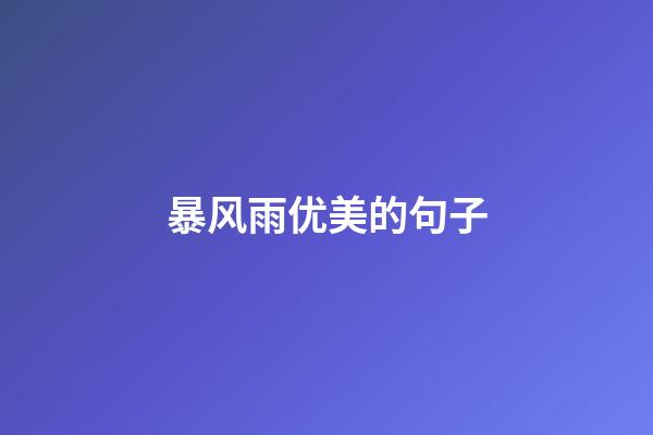 暴风雨优美的句子