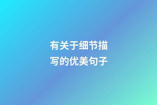 有关于细节描写的优美句子