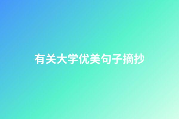 有关大学优美句子摘抄