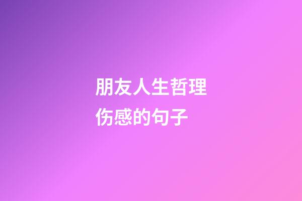 朋友人生哲理伤感的句子