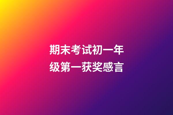 期末考试初一年级第一获奖感言