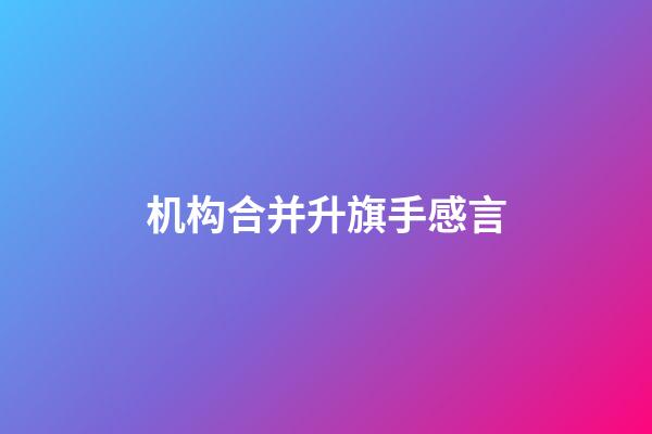 机构合并升旗手感言