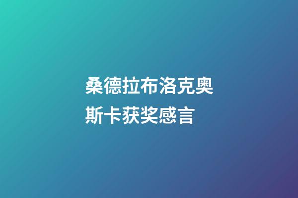 桑德拉布洛克奥斯卡获奖感言