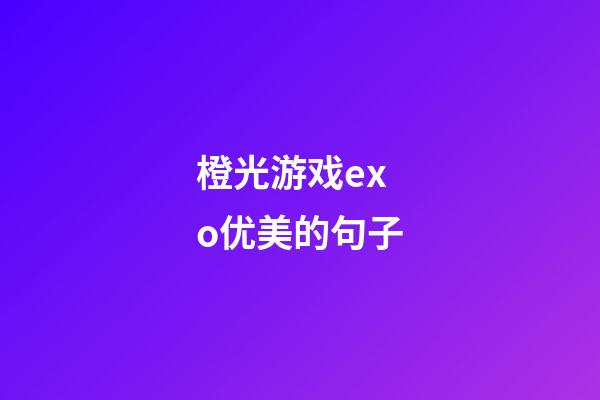 橙光游戏exo优美的句子
