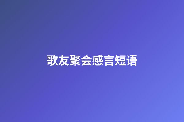 歌友聚会感言短语