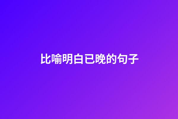 比喻明白已晚的句子