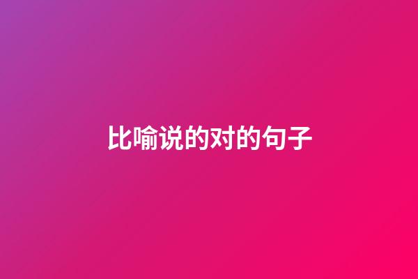 比喻说的对的句子