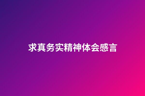 求真务实精神体会感言