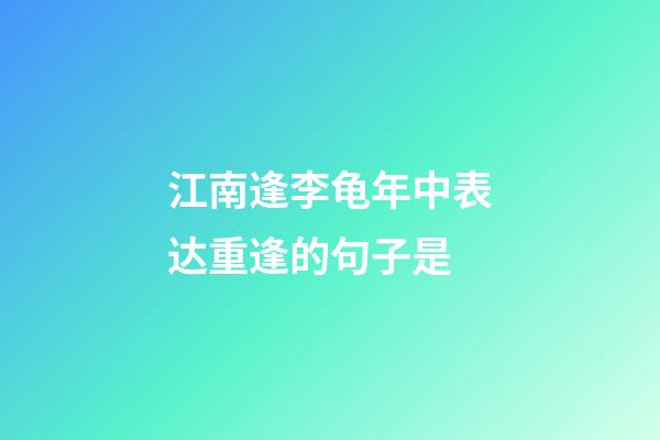 江南逢李龟年中表达重逢的句子是