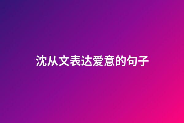 沈从文表达爱意的句子