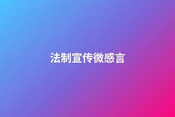 法制宣传微感言