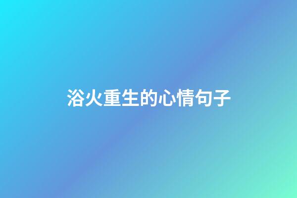 浴火重生的心情句子