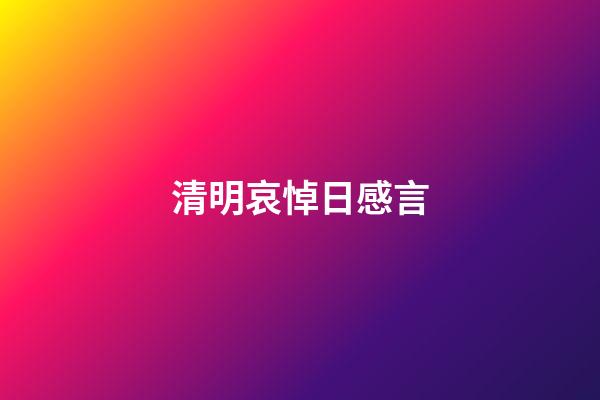 清明哀悼日感言