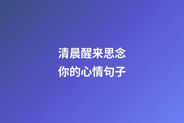 清晨醒来思念你的心情句子