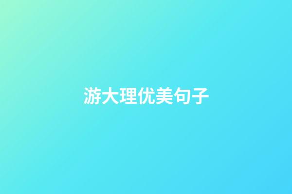 游大理优美句子
