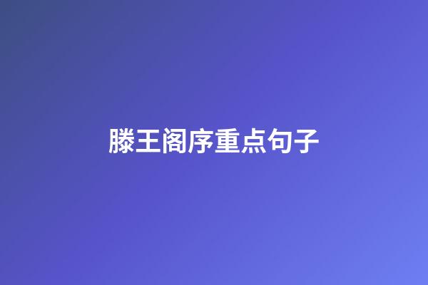 滕王阁序重点句子