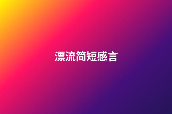 漂流简短感言