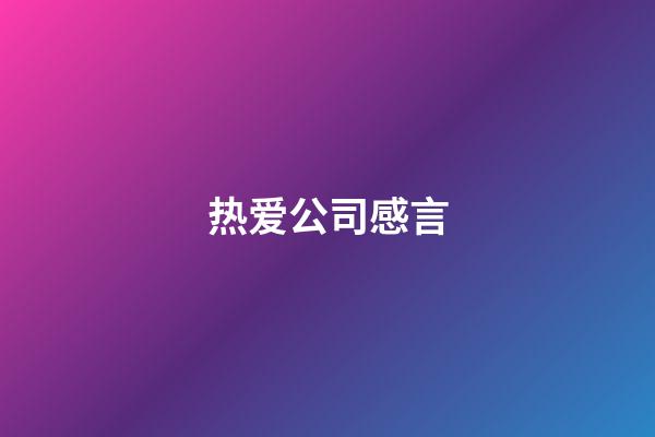 热爱公司感言