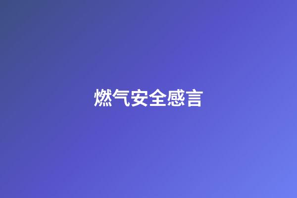 燃气安全感言
