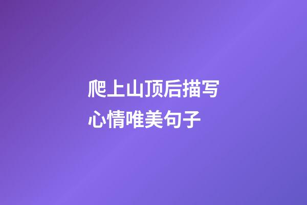 爬上山顶后描写心情唯美句子