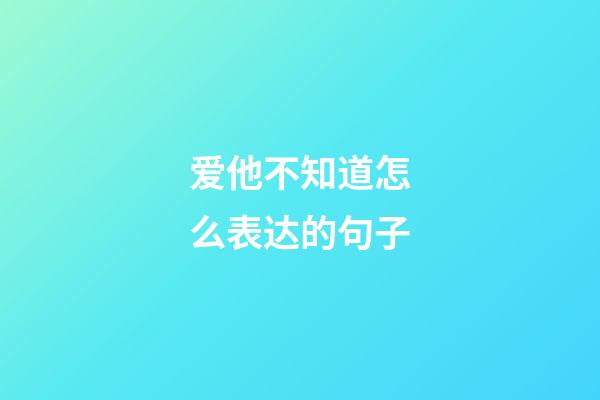 爱他不知道怎么表达的句子