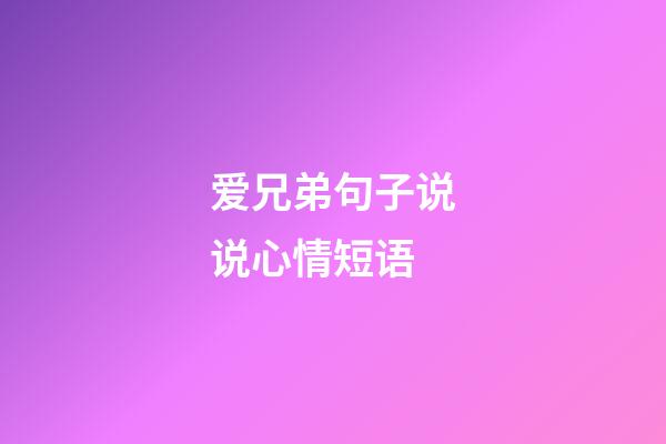 爱兄弟句子说说心情短语