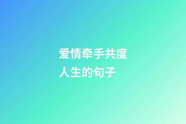 爱情牵手共度人生的句子