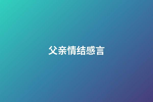 父亲情结感言