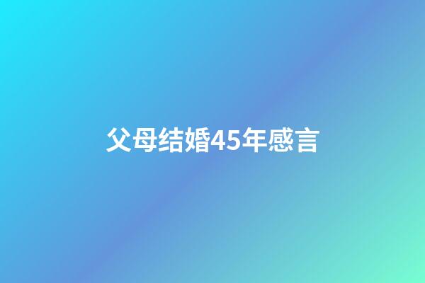 父母结婚45年感言