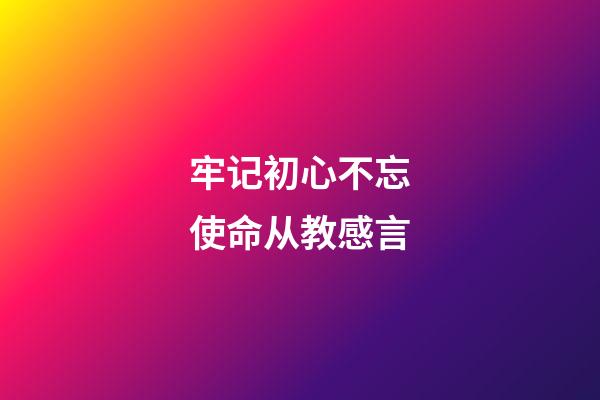 牢记初心不忘使命从教感言