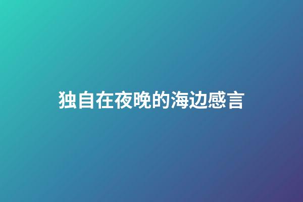 独自在夜晚的海边感言