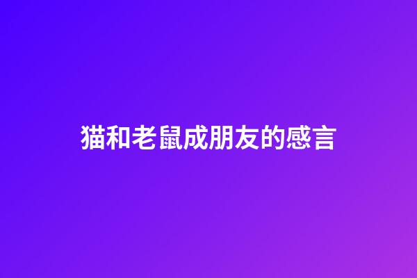 猫和老鼠成朋友的感言
