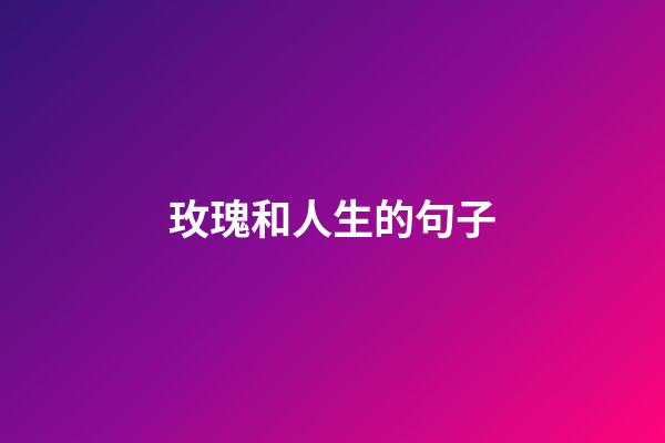 玫瑰和人生的句子