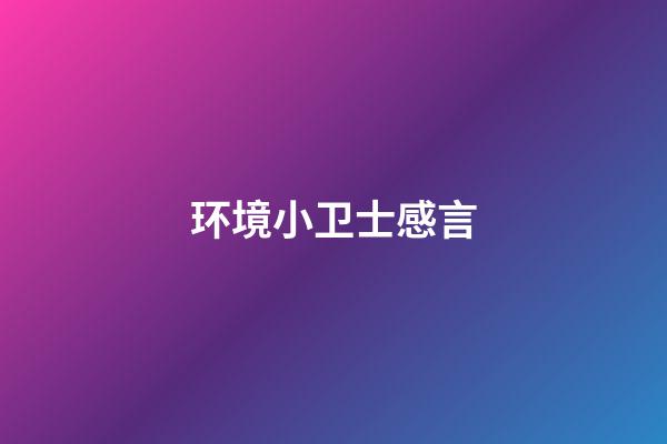 环境小卫士感言