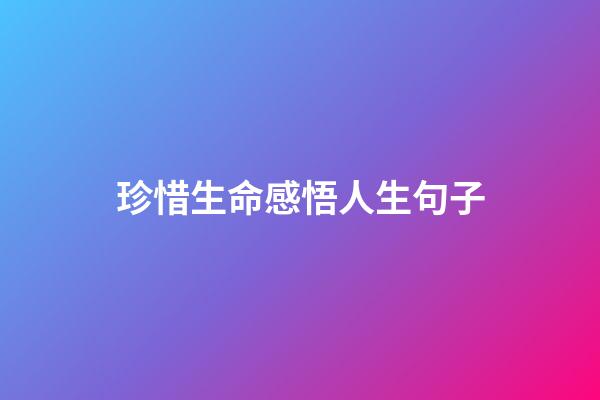 珍惜生命感悟人生句子