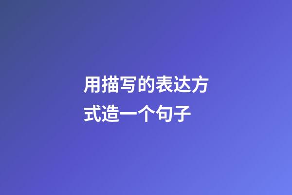 用描写的表达方式造一个句子
