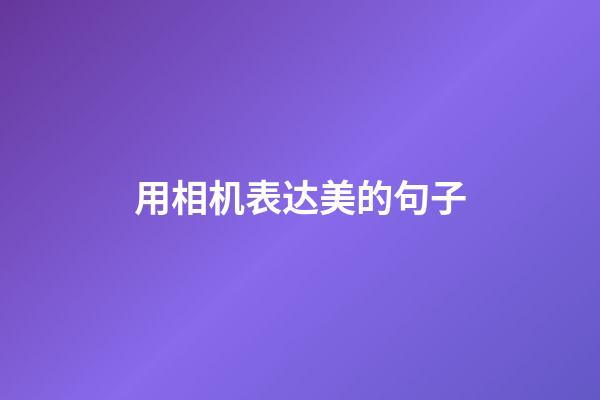 用相机表达美的句子