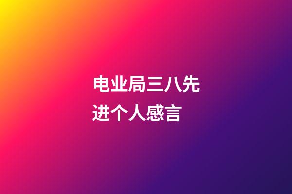 电业局三八先进个人感言