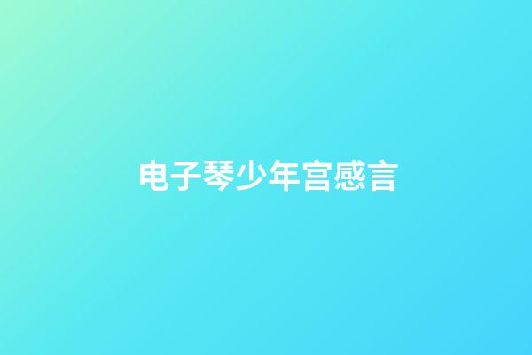 电子琴少年宫感言
