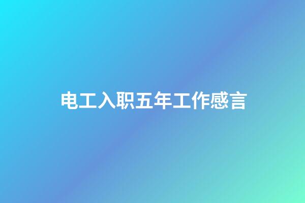 电工入职五年工作感言