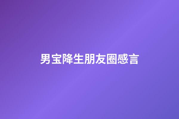 男宝降生朋友圈感言