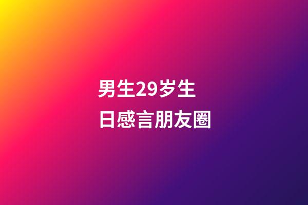 男生29岁生日感言朋友圈