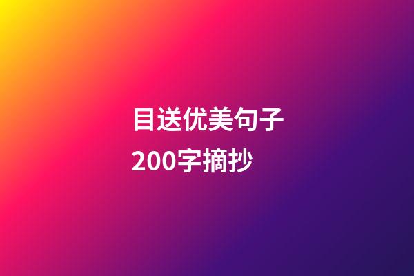 目送优美句子200字摘抄