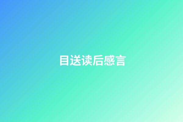 目送读后感言