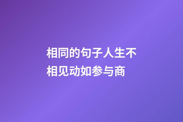 相同的句子人生不相见动如参与商