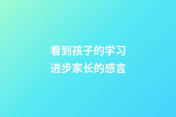 看到孩子的学习进步家长的感言